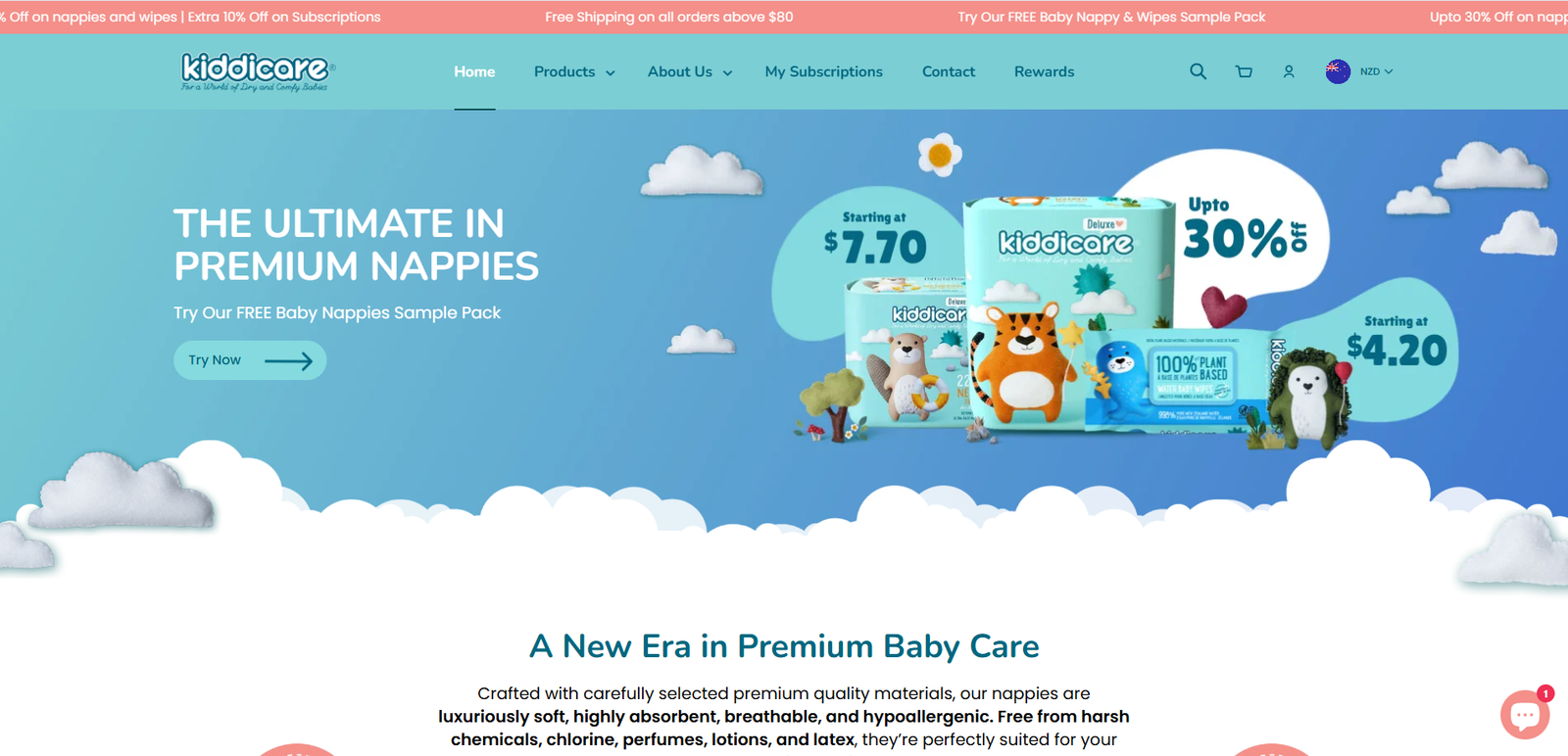 Kiddicare Desktop View