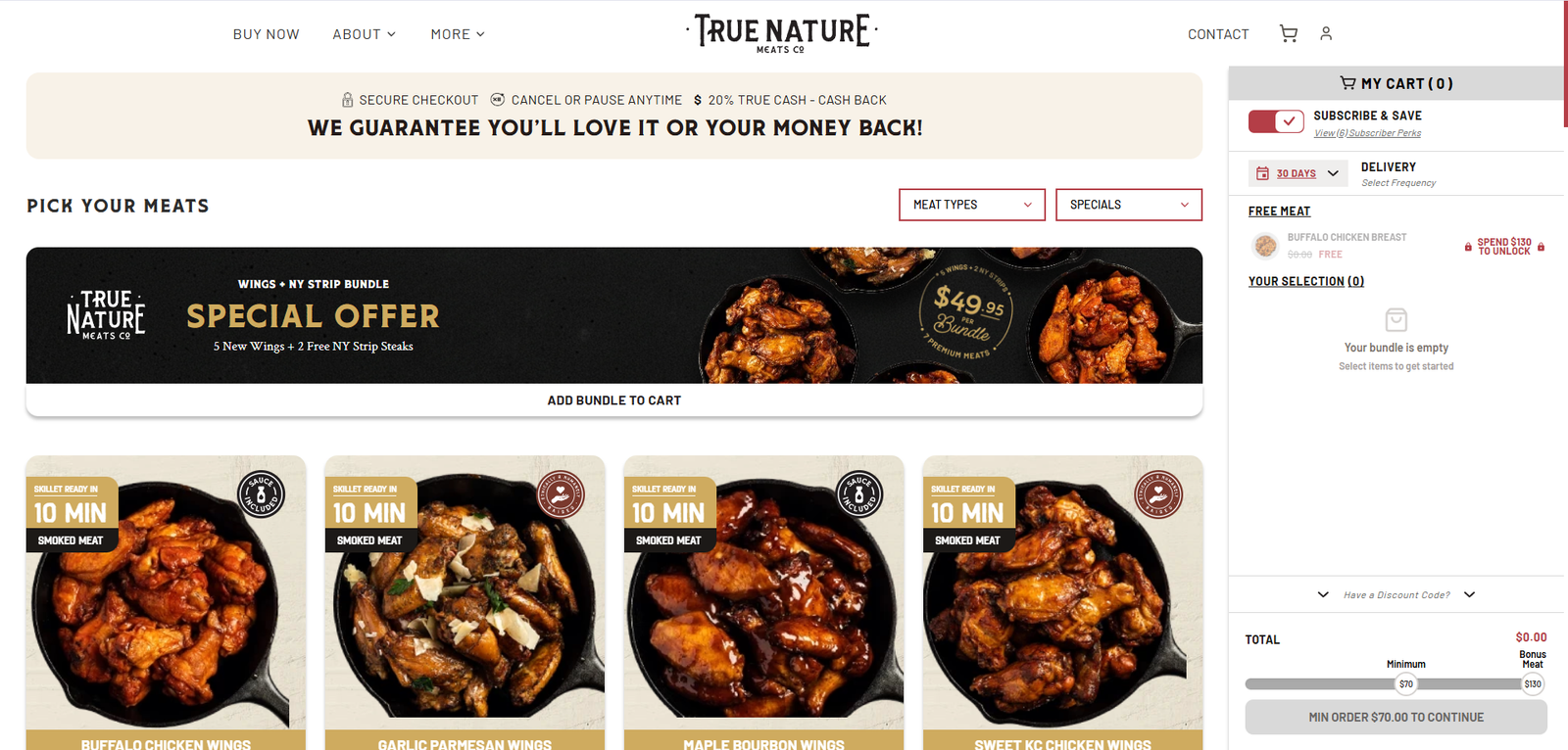 True Nature Meats Desktop View 2