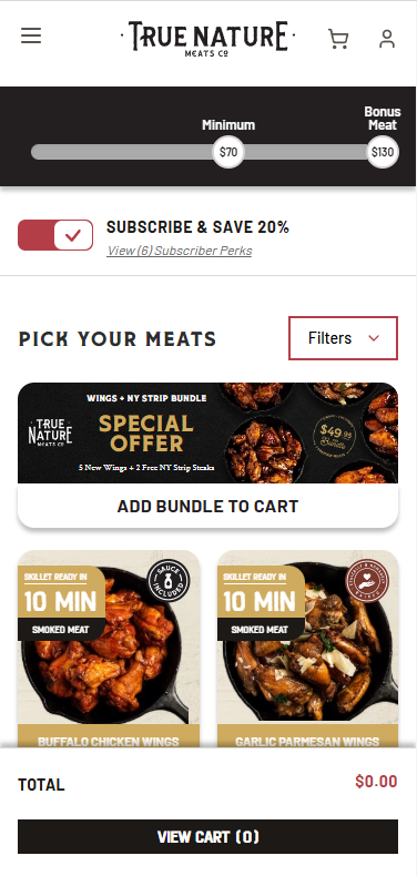 True Nature Meats Mobile View 2